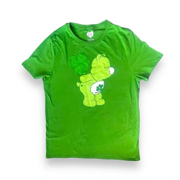 Care Bears Green Lucky Bear Graphic Tee Size L - St. Patrick’s Day Shirt - Picture 1 of 5